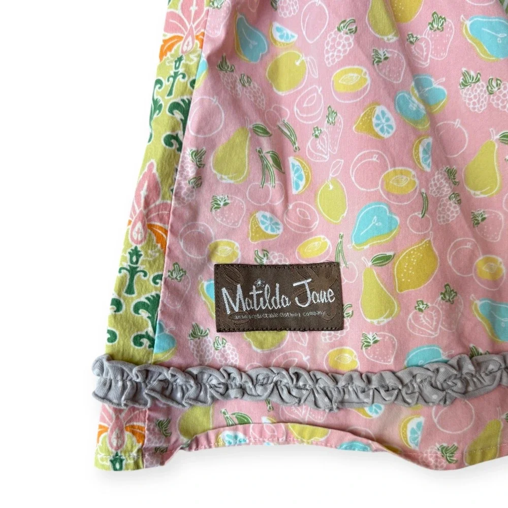 Matilda Jane Girls Patchwork Ice Cream Fruit Skirt Size 6